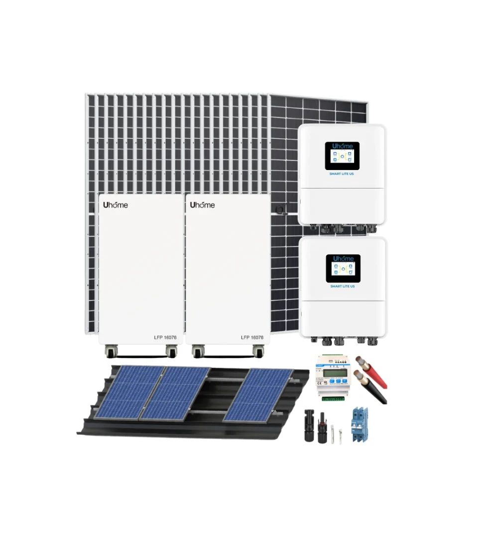 Kit solar sistema fotovoltaico con baterías Full BackUp 6000W Uhome - acumulación 64000Whdia