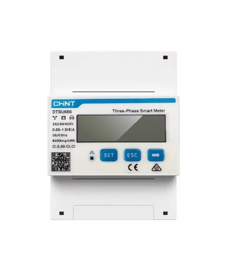 Smart Meter Chint DTSU-666 CI.0,5S (CI.C) 0.05A~1.5A 3P 400V Medición Indirecta hasta 25kW - Vista principal