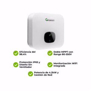 Inversor Red Bifásico 4.2kW Growatt MIN 4200TL-X - Imagen 4