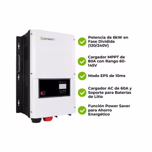 Inversor Híbrido Fase Dividida 12kW 48V Growatt SPF-12000T-DVM-MPV - Imagen 5