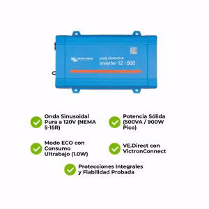 Inversor Victron Phoenix 12-500V 120V VE.Direct NEMA 5-15R - Imagen 5