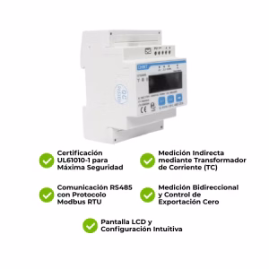 Smart Meter Chint DTSU-666 UL61010 -1 2012, AMD1:2019 3P 240V Medición Indirecta hasta 12kW - Imagen 3