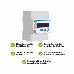 Smart Meter Chint DTSU-666 CI.0,5S (CI.C) 0.05A~1.5A 3P 400V Medición Indirecta hasta 25kW - Imagen 3